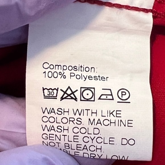 SHEIN Womens Red Bishop Sleeve Button Mock Neck LS Top Balloon Sleeve Size Large - Picture 6 of 11